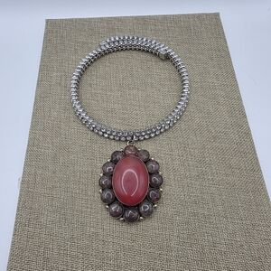 Elegant Pink and Silver Necklace